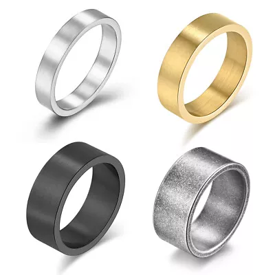 4-10mm Men Women Stackable Ring Stainless Steel Wedding Band Pinky Thumb Finger • $4.90