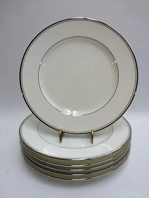 Mikasa Gothic Platinum Bone China 8-3/8  Salad Plates Set Of 6 AK018 • $59.99