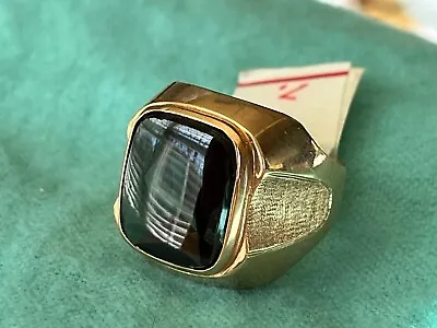 Vintage Hungarian 14ct Gold Signet Ring With Stone | 12.20 Gr | #7 | Heavy • $825