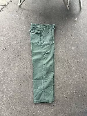 US OG-107 Fatigue Pants With Name Tape 1971 28 X 28 Worn (U786 • $45