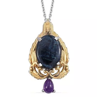 NIB Genuine Australian Vivianite And Amethyst Pendant With Chain S-53 • $59.99