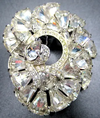 EISENBERG Unusual Triangle Shaped Rhinestone Vintage Pin Brooch • $89.99