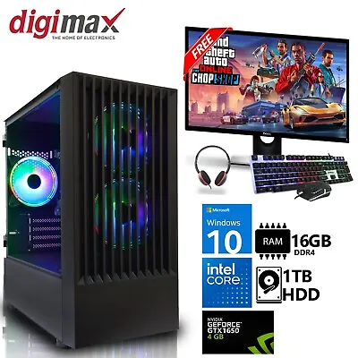 Gaming PC Bundle Core I5 4th 16GB RAM Nvidia GTX 1650 1TB HDD - Windows 10 Wi-Fi • £355.49