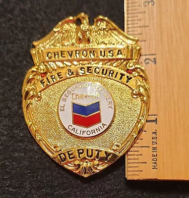 Chevron Refinery El Segundo California Fire Security Deputy Badge • $125