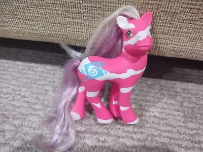 1991 My Little Pony Hasbro G1 Colorswirl Ponies Springy Zebra Pink White Swirl • $59.95