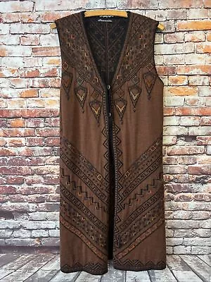 Brown Caamano Alpaca Cardigan Duster Sweater Women’s Size Medium • $49.99