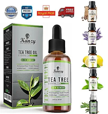 Kanzy Essential Oils 60ml Tea Tree Oil For Hair Face Skin Nails Australian Oil   • £3.39