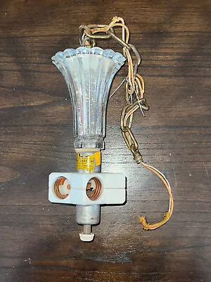 Vintage Moe Glass Hanging Light Fixture 4 Bulb Missing Shade • $59.99