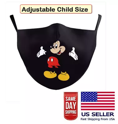 Children Face Mask Reusable Cartoon Mickey Mouse Adjustable Kids Unisex Vacation • $7.98
