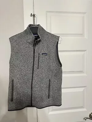 Men's Patagonia Stonewash Heather Gray Better Sweater Fleece Vest Jacket Medium • $55