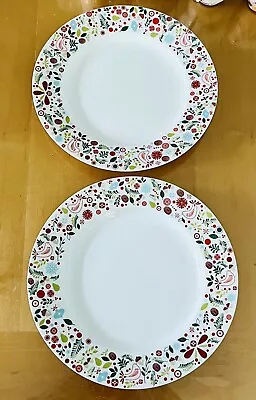 Martha Stewart For Macy’s Winter Christmas Fall Birds Ferns Plates • $30