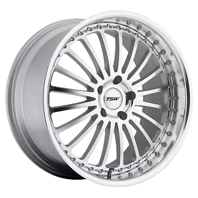 1 New 18X8 40 5X114.3 Tsw Silverstone Silver W/ Mirror Cut Face & Lip Wheel/Rim • $296