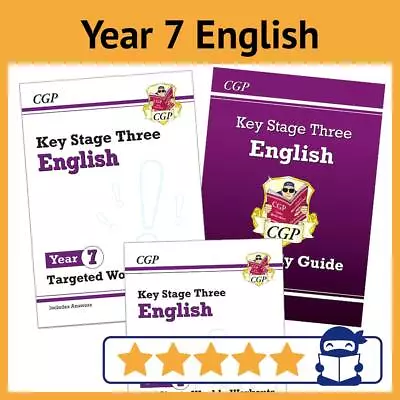 Year 7 English Books For 2024 - Workbook Bundle Ages 11-12 With Answers CGP NEW • £20.95