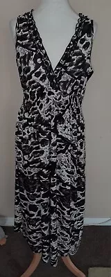 Brown & Black Maxi Dress Size 12 Meiling Fashions • £2.99
