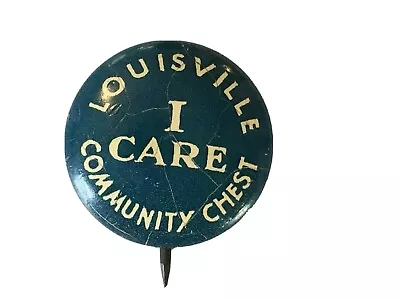 Louisville Community Chest I Care 5/8 Inch Pinback Button Vintage Rare Pin • $14.74