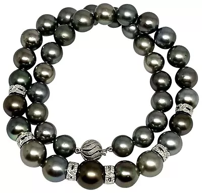 $3792 • Buy Diamond Tahitian Pearl Necklace 18k Gold 12.9 Mm 18  Certified $12,250 821384