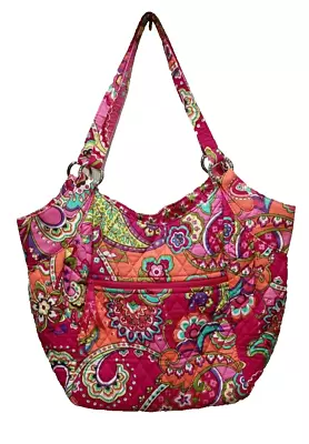 Vera Bradley Paisley Floral Villager Pink Swirl Quilted Tote Bag • $38.88