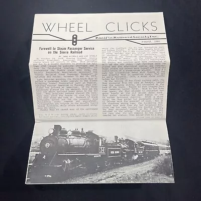 Wheel Clicks Pacific Railroad Society Monthly Newsletter Journal 1980 August Vtg • $12.99