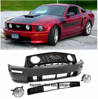 Ford Mustang 05-09 Gt Style Front Bumper Cover W/ Grille And Fog Light Lamp • $1399