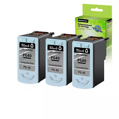 Reman Black PG40 For Canon PG-40 Ink Cartridge PIXMA MP460 MP470 Printer 3 Pack  • $36.98