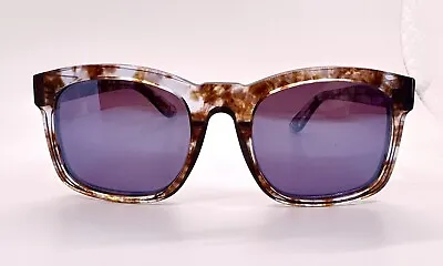 RARE WILDFOX GAUDY Sunglasses Translucent Tortoise Blue Mirror Handmade • $40