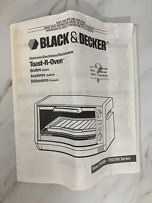 $9.99 • Buy Black & Decker Spacemaker Toast-R-Oven Toaster Oven TRO400TY3 Parts - Manual