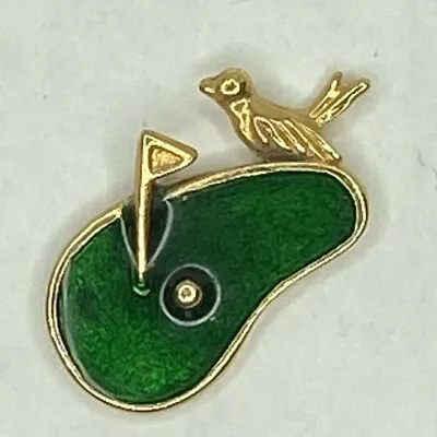 £16.30 • Buy Golf On The Green Flag Hole Ball Birdie Putt Lapel Hat Pin Green/Gold Enamel