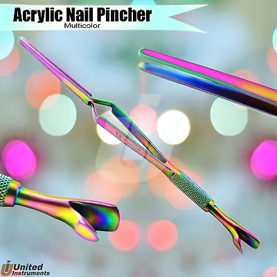 Titanium Coated Cuticle Acrylic Nail Pincher Magic Wand Tweezers Multifunction • $15.74