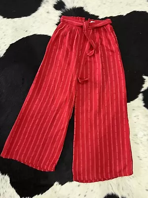 Tigerlily Red Wide Leg Linen Blend Pant Size 6 • $9