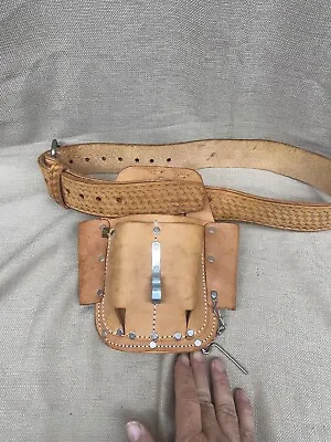 Workwear McGuire Leather Pocket Tool Pouch And Belt See Pics • $12.99