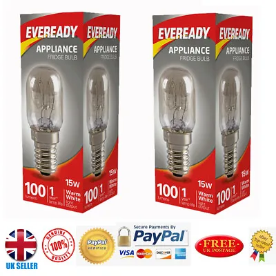 2x Eveready 15w Fridge / Appliance / Freezer Light Pygmy Bulb SES E14 240v Screw • £2.59