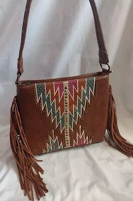 P&G Conceal Carry Brown Western Fringe Handbag Purse • $32