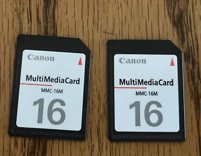 Lot Of Two OEM Genuine CANON 16 MB MMC-  Multi Media Memory  Cards • $14.99