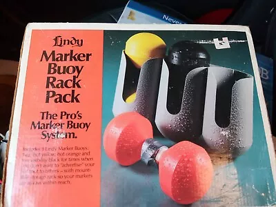 LINDY MARKER 3 BUOYS Black Orange Yellow W/ STORAGE RACK  • $22.57