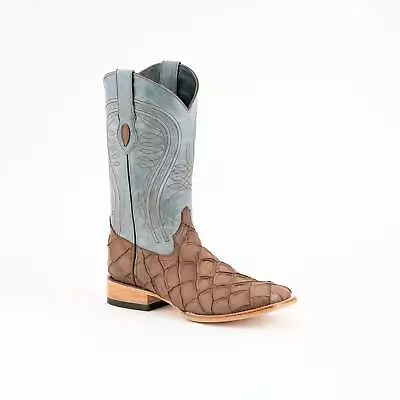 Men's Ferrini Bronco Pirarucu Print Boots Handcrafted Brown • $200