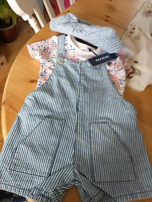 £6.50 • Buy Debenhams Maine Baby Boys 3-6 Months Summer Outfit Dungerees 