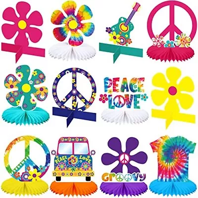 £34.20 • Buy 12pc Tie Dye Honeycomb Centerpieces For 60's 70's Hippie Theme Party Decorations