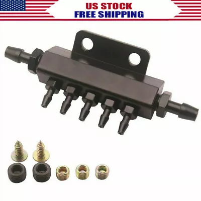 $15.63 • Buy 5 Port Car Vacuum Block Intake Manifold Kit Fuel Gas Wastegate Turbo Boost Black
