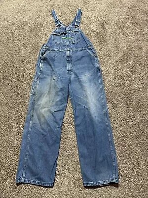 Key Imperial Bib Overalls Men Size 38 Blue Denim 38x32 Carpenter Distressed 8382 • $28.99