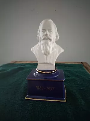 Vintage 7” Brahms Music Box Composer Ceramic Bust Wind Up Music Box Schmid Bros • $15