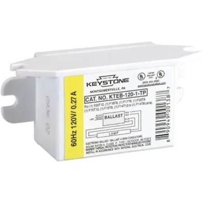 Keystone KTEB-120-1-TP 1-Lamp 20 Watt T12 Fluorescent Ballast - G13 120V • $11.42