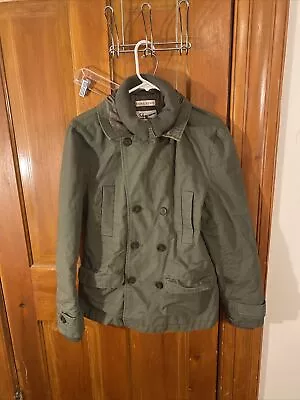 Mark Ecko Jacket Size M Army Green Full Zip Button Cotton Thinsulate ￼ • $76.99