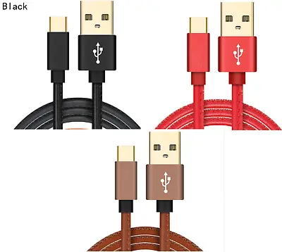$5.86 • Buy LEATHER FAST CHARGE 2.4A USB-C 3.1 Type C Charger Cable Adapter Lead TOP QUALITY
