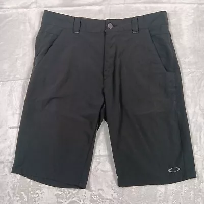 Oakley Shorts Mens 34 Black Chino Hybrid Athletic Lightweight Embroidered  • $21.99