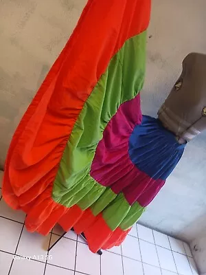 Vintage Colorful Mexican Full Circles Ballet Folklorico Skirt Sz  S • $35