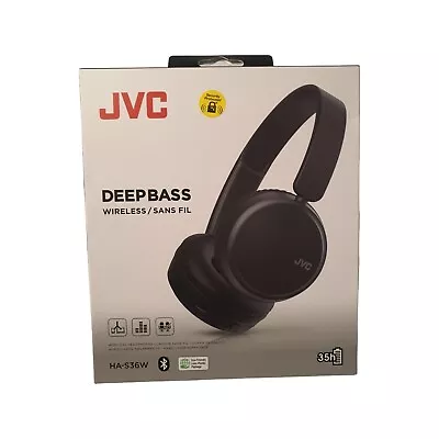 JVC Deep Bass HA-S36W Wireless Bluetooth Headset Black • £29.95