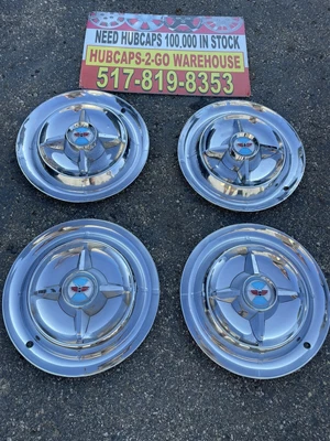 $325 • Buy 1955-56 Dodge Royal Lancer 15” Hubcaps Rare Oem Convertible Beautiful Set 4