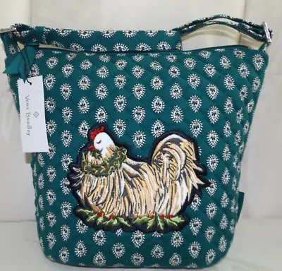 VERA BRADLEY Bucket Crossbody - French Hen - Green Textured Chicken - New W/ Tag • $59.95