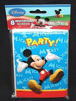 Unique Disney Mickey Mouse Clubhouse Invitations W/ Envelopes  8 Ct • $2.79