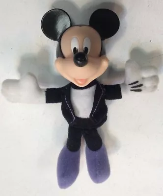 Mickey Mouse Plush 5” Tux Purple Feet Rubber Head Preowned Disney • $14.99